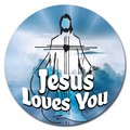 Signmission Corrugated Plastic Sign With Stakes 24in Circular-Jesus Loves You C-24-CIR-WS-Jesus Loves you